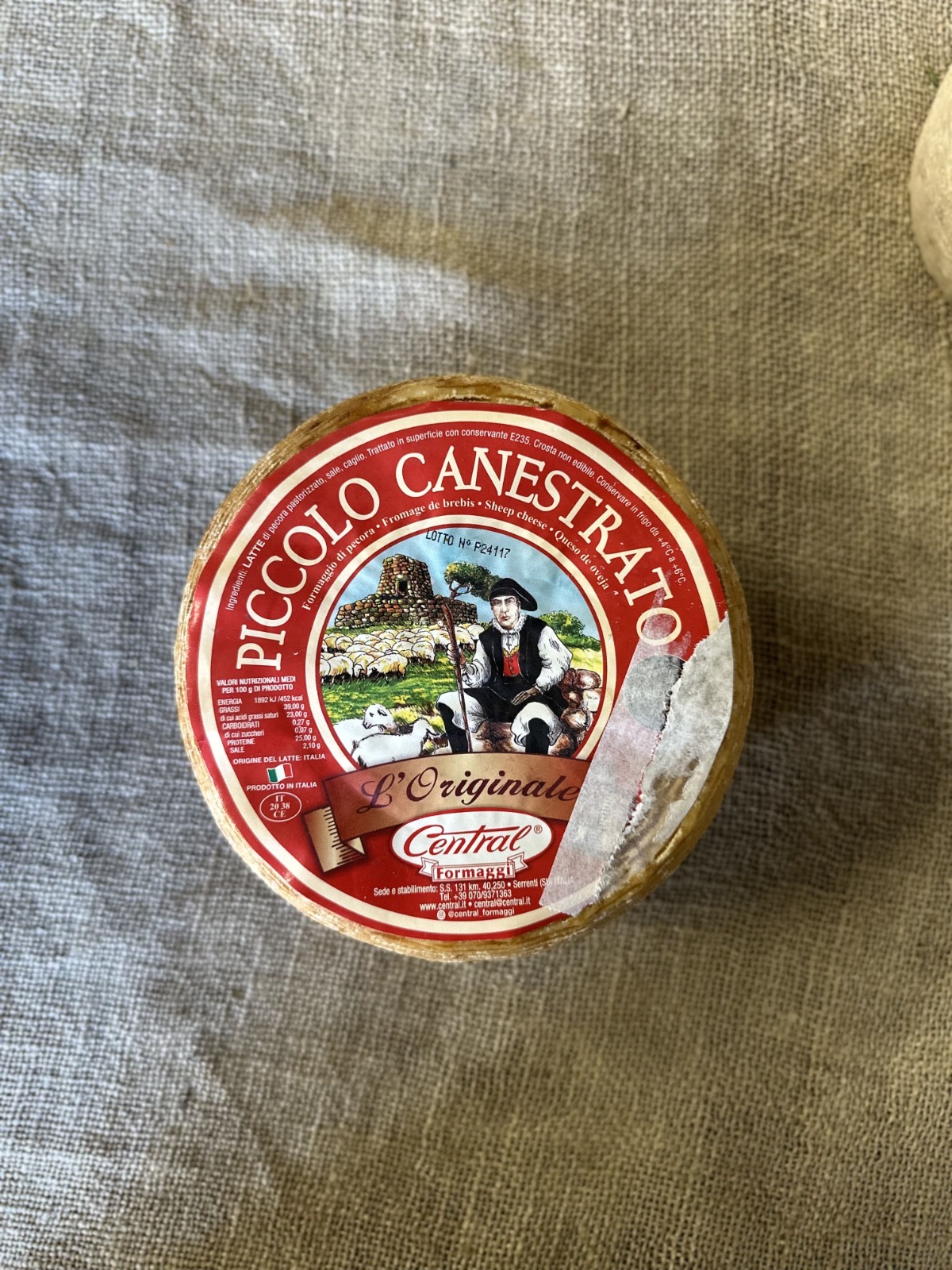 Formaggio Pecorino Piccolo Canestrato Central